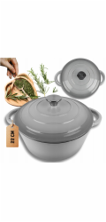 Atusa Smaltovaný litinový hrnec 22 cm 3 l, šedý