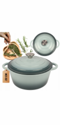 Atusa Smaltovaný litinový hrnec 22 cm 3 l HAGE mořská sůl