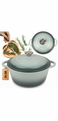 Atusa Smaltovaný litinový hrnec 24 cm 4 l HAGE Mořská sůl