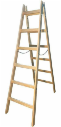 AWTools Dřevěný žebřík AWTOOLS 2x 6 schodů 150 kg