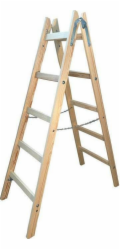 AWTools Dřevěný žebřík AWTOOLS 2x 5 schodů 150 kg