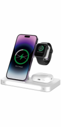 DEVIA 3-v-1 Smart 15W indukční nabíječka bílá s lampou