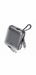 Wekome Powerbanka BWOO P74 22,5 W 10 000 mAh se 2 vestavěnými kabely 1 x USB-C 1 x Lightning stříbrná