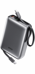 Wekome Powerbanka BWOO P73 22,5 W 20 000 mAh se 2 vestavěnými kabely 1 x USB-C 1 x Lightning stříbrná