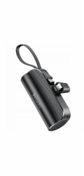 Yesido Powerbanka YP68 5000 mAh 12W + USB-C kabel, Lightning konektor, ČERNÁ