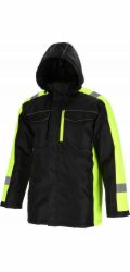 Lahti Pro Pánská zteplená bunda s kapucí, černožlutá, 3XL, CE, LAHTI