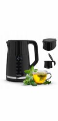Feel-Maestro Konvice Huslog, drážkovaná konvice s dotykovým panelem, černá, 1,7 l, 2200 W