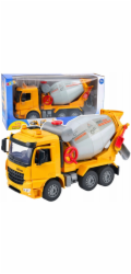 LeanToys Stavební vůz Míchačka na beton Rotující buben Světla a zvuky