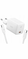Spigen Nabíječka SPIGEN EE451EU ESSENTIAL 1PORTOVÁ SÍŤOVÁ NABÍJEČKA 45W + KABEL TYPE-C BÍLÁ