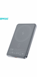 Wekome BWOO P79 Ultratenká powerbanka 5000mAh s magnetickým nabíjením, šedá