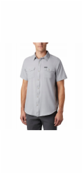 Columbia Košile Utisider II Solid s krátkým rukávem 1577762039 šedá S