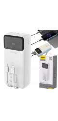 Dudao Powerbanka K15Max 30000mAh PD 22,5W s kabely USB-C a Lightning - bílá