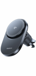 Baseus Magnetický držák s indukční nabíječkou pro smartphony s Qi2 ventilačními otvory - černý Magnetický držák s indukční nabíječkou pro smartphony s Qi2 ventilačními otvory - černý