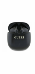 Guess Bezdrátová sluchátka Bluetooth do uší + dokovací stanice s potiskem klasického loga černá