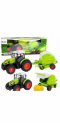 LeanToys Dálkově ovládaný RC zemědělský traktor s lisem 1:24