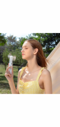 Jisulife Mini ventilátor Jisulife Ruční ventilátor Life8 Přenosný USB ventilátor s funkcí powerbanky 2000mAh a baterkou - bílý