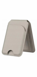 Jabees Magnetická peněženka MagSafe na telefon pro 4 karty RFID zámek + stojánek / Magwallet Secure šedá