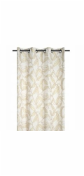 Home Styling Collection Kolekce bytového stylingu ANER Béžová záclona s potiskem listů, 260 x 140 cm