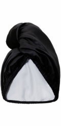 Glov Saténový ručník , oboustranný saténový vlasový turban, černý
