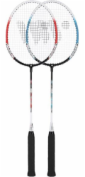 WISH Sada badmintonových raket ALUMTEC 308, červená a limetková, univerzální WISH