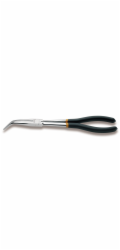 Beta Tools Dlouhé zahnuté kleště s půlkulatou špičkou, 273 mm ramena s PVC potahem (010090009)