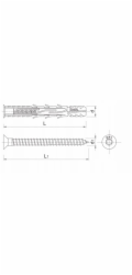 Koelner/Rawlplug FF1 Polyamidová rámová hmoždinka 8x140 mm s trychtýřem, galvanicky pozinkovaný šroub - 0,05 třmenů