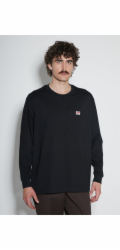 Adidas Černé tričko Ben Davis LS Heavy Duty s kapsou