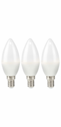 NEDIS LED žárovka E14/ svíčka/ 2,8 W/ 220 V/ 250 lm/ 2700 K/ teplá Bílá/ matná/ 3 kusy