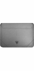 Guess Saffiano Triangle Metal Logo Computer Sleeve 16" Silver Guess Saffiano Triangle Metal Logo Computer sleeve je perfektní obal pro notebook s úhlopříčkou displeje až do 16"