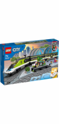 LEGO 60337 City Personen-Schnellzug (Set mit ferngesteuertem Zug mit Scheinwerfern, 2 Wagen und 24 Schienen-Elementen)