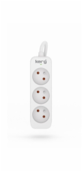 Kerg KERG prodlužovací kabel bez vypínače-3 zásuvky-bílo-šedá-3m-16A-H05VV-F-3x1,5mm2