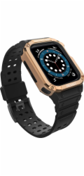 Hurtel Protect Strap Band náramek s pouzdrem pro hodinky 7 / 6 / 5 / 4 / 3 / 2 / SE (45 / 44 / 42 mm) pouzdro, obrněný kryt hodinek, černý
