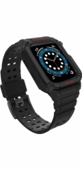 Hurtel Protect Strap Band náramek s pouzdrem pro hodinky 7 / 6 / 5 / 4 / 3 / 2 / SE (41 / 40 / 38 mm) pouzdro, obrněný kryt hodinek, černý