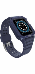 Hurtel Protect Strap Band náramek s pouzdrem pro hodinky 7 / 6 / 5 / 4 / 3 / 2 / SE (45 / 44 / 42 mm) pouzdro, obrněný kryt na hodinky, modrý