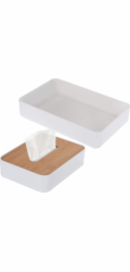 Bathroom Solutions Koupelnová řešení Krabička na kapesníky Bambusová krabička na kapesníky + organizér na kosmetiku v koupelně