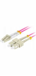 Lanberg Optický patchcord MM LC/UPC-SC/UPC DUPLEX 3,0 mm OM4 50/125 LSZH 2 m fialový