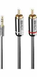 Lindy kabel Jack 3,5 mm - RCA (Cinch) x2 1m stříbrný (35333)