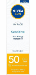 Nivea Sun Sensitive ochranný krém na obličej pro citlivou pleť SPF 50 50 ml