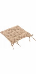 Atmosphera Polštář na židli s vázaným vzorem Floral Check, 38 x 38 cm