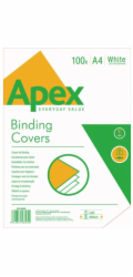 Fellowes APEX - Střední koženkové desky A4, bílé, 100 ks (6500901)
