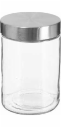 5five Skleněná nádoba na potraviny s víkem z nerezové oceli, 1200 ml