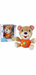 LeanToys Interaktivní plyšový medvídek oranžový hrací 23 cm
