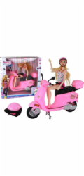 LeanToys Sada panenek Pink Scooter s pohyblivými částmi