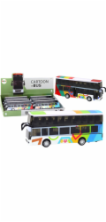 LeanToys Dvoupatrový motorizovaný kovový autobus s barevnými světly a zvuky