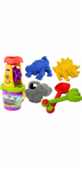 LeanToys Pískoviště Sada dinosaurů Mlýnek na trychtýř Lopatka Hrábě Konev Formy