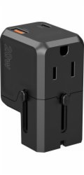 Choetech Nabíječka Choetech PD6038 Cestovní nabíječka USB-C USB-A PD 20W USA EU UK AU - Černá