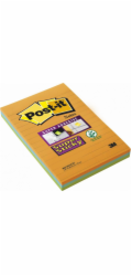 Post-It 3M Samolepicí bločky POST-IT® Super Sticky XXL, linkované (4645-3SSAN), 101x152 mm, 3x45 listů, paleta na bankovní karty