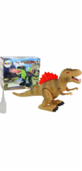 LeanToys Ohnivý dinosaurus parní svítící bateriový provoz hnědý
