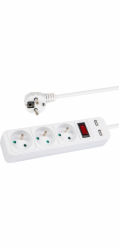Blow Prodlužovací kabel 98-080# PR-370WSP/USB 3 zásuvky + USB s uzemněním + vypínač 1,5 m bílý 3x1,5 mm