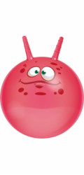 Eddy Toys skákací míč s rohy 45 cm - růžový